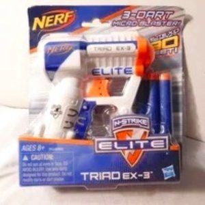 Nerf Strike Elite TRIAD EX 3 Dart Micro Blaster Toy NEW